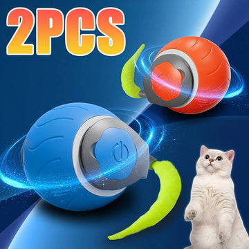 Rechargeable Smart Rolling Cat Ball with Faux Tail