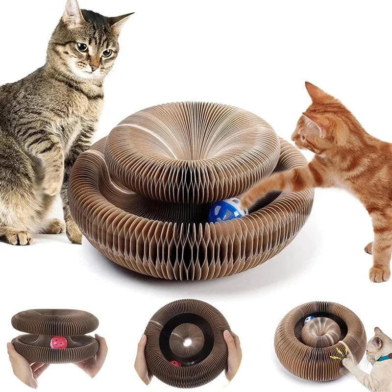 Magic Round Cat Scratcher with Interactive Ball