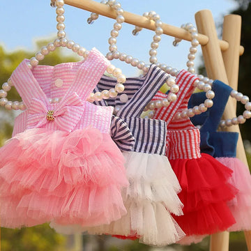 Lace Stripe Pet Princess Dress for Cats