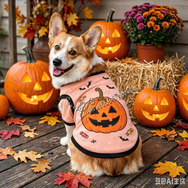 Halloween Pumpkin Dog Jersey Vest