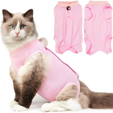 Soft Cat Recovery Suit Breathable Anti-Licking Post-Surgery Jumpsuit