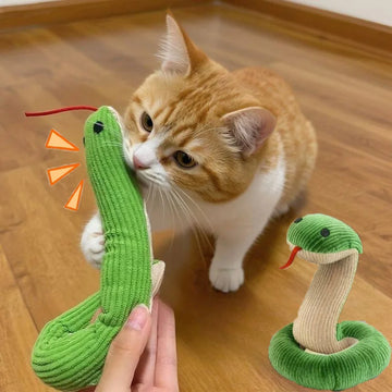 Interactive Plush Snake Cat Toy