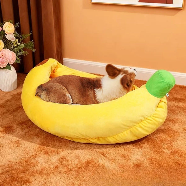 Banana Dog Bed Sofa Soft Removable Pet Cushion for All Seasons