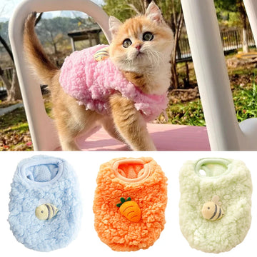Newborn Kitten Velvet Sweater Winter Warm Soft Clothing for Cats