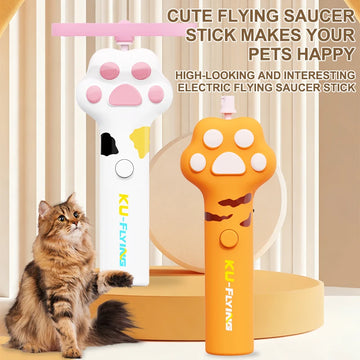 Interactive Flying Disc Cat Toy Launcher