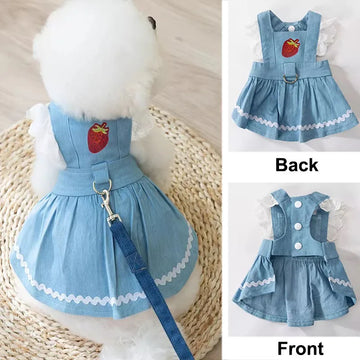 Cute Strawberry Flying Sleeve Outfit for Small Dogs