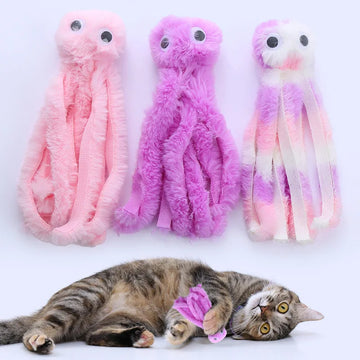 Pet Plush Catnip Octopus Chew & Interactive Cat Toy