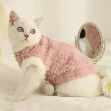 Thick Warm Cat Sweater Cozy Winter Jacket for Cats