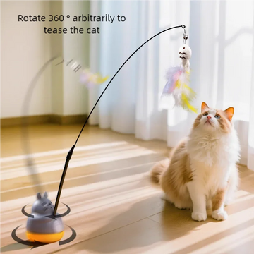 Interactive Feather Cat Wand Toy
