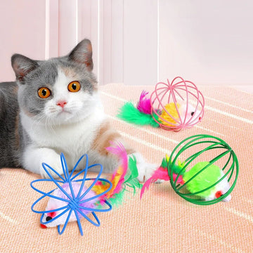 Interactive Cat Spring Ball Toys