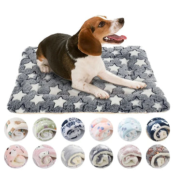 Flannel Dog Sleeping Mat Soft Plush Pet Bed Cushion for Small, Medium & Large Dogs