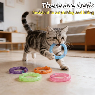 Soft Mesh Tube Cat Toys with Bells