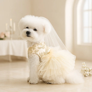 Puff Chiffon Wedding Princess Outfit for Small Dogs