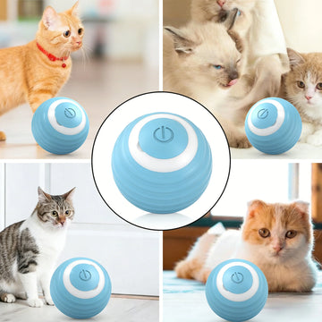 Interactive Smart Rolling Ball Cat Toy with Moving Tail