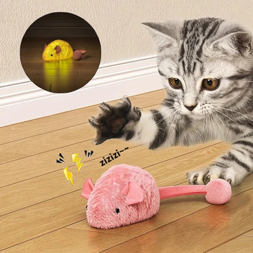 Glow-in-the-Dark Plush Mouse Cat Toy